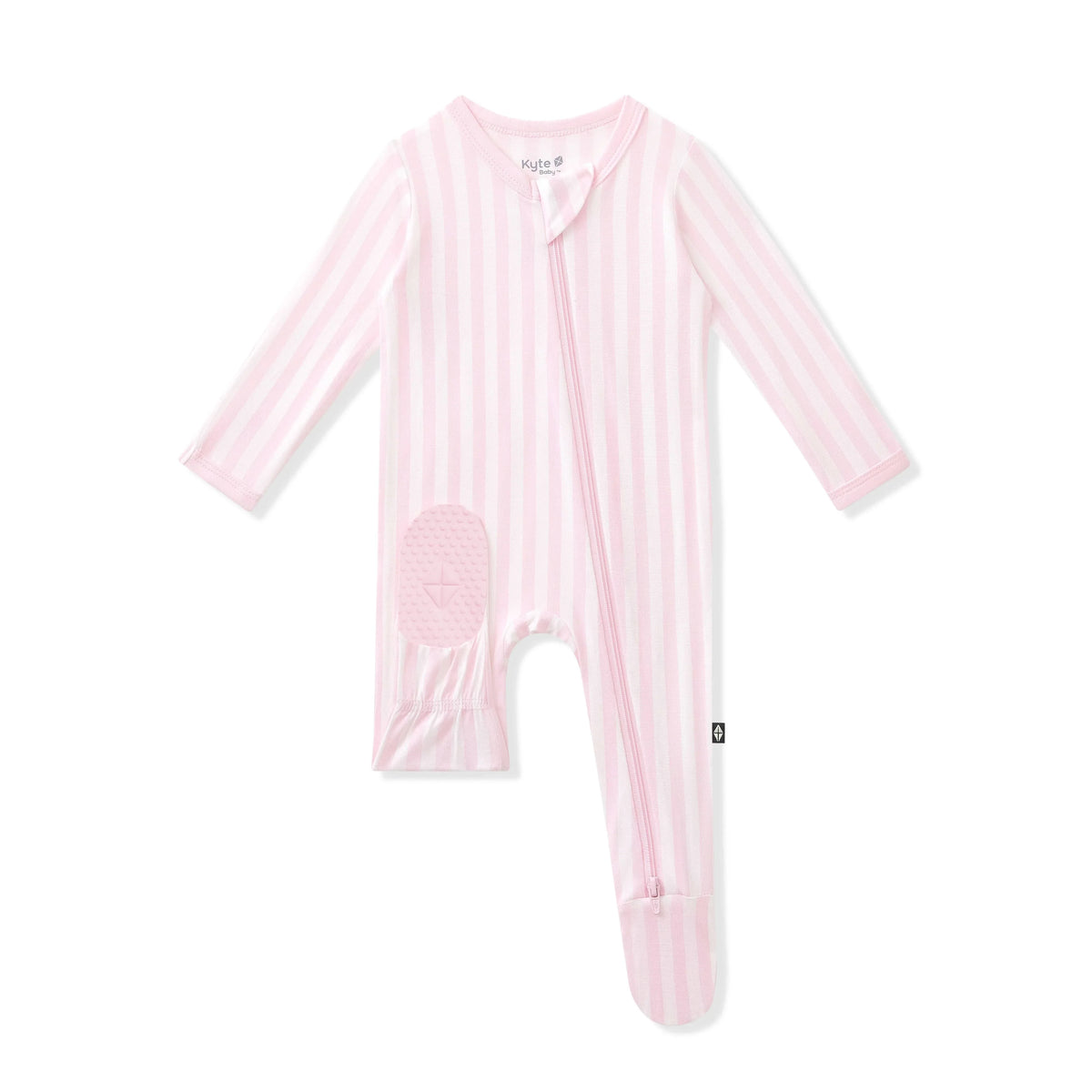 Zippered Footie in Small Sakura Stripe