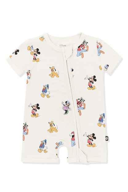 Zipper Shortall Romper in Mickey Mouse and Friends