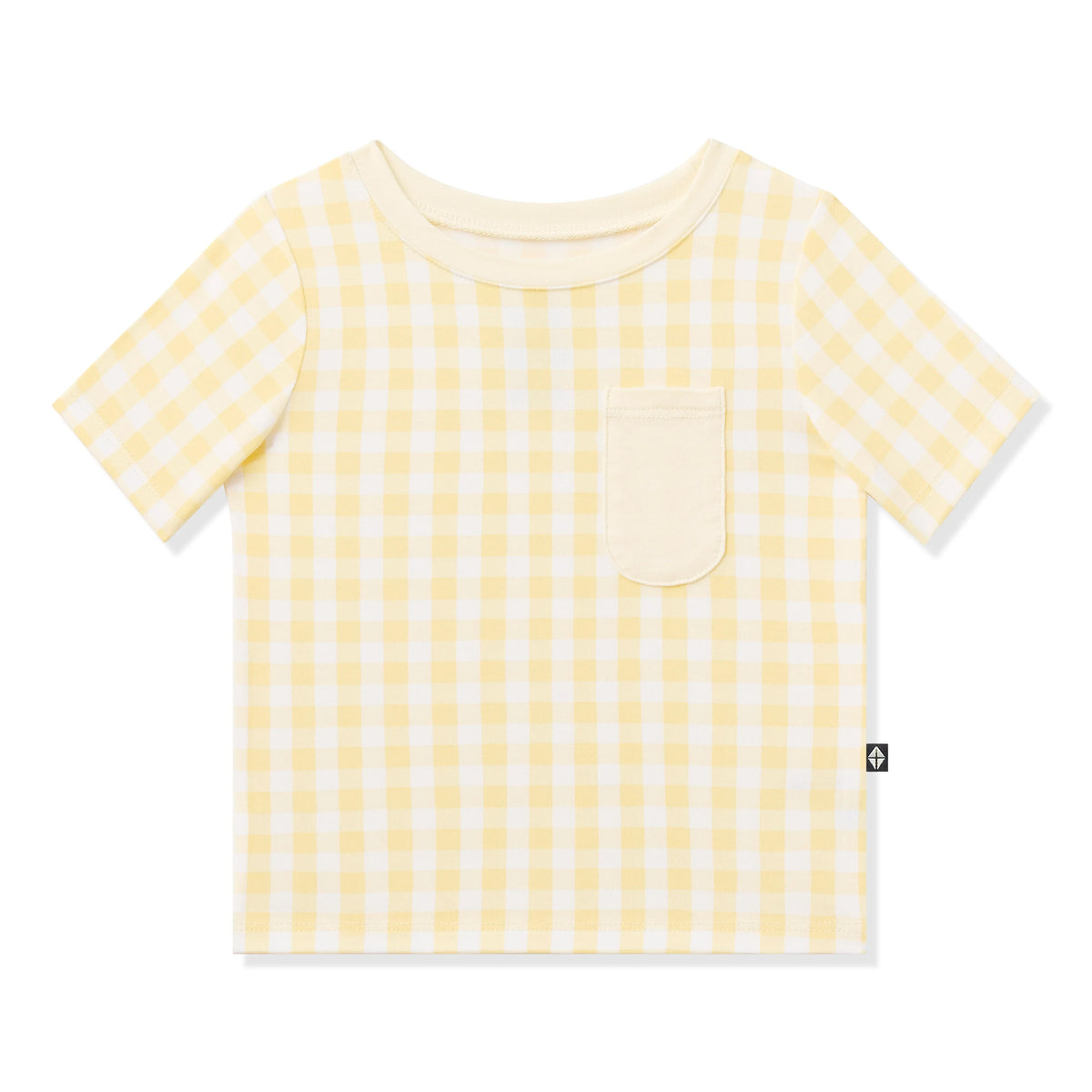 Toddler Crew Neck Tee in Gingham Chamomile