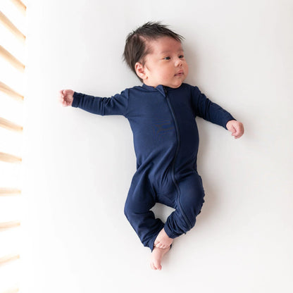 Zippered Romper in Navy