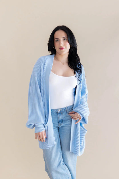 Chunky Knit Women's Oversized Cardigan in Breeze