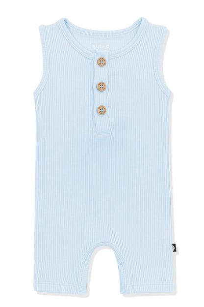 Ribbed Sleeveless Shortall in Breeze