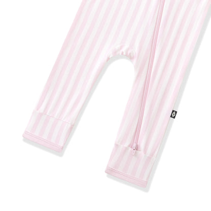 Zippered Romper in Small Sakura Stripe