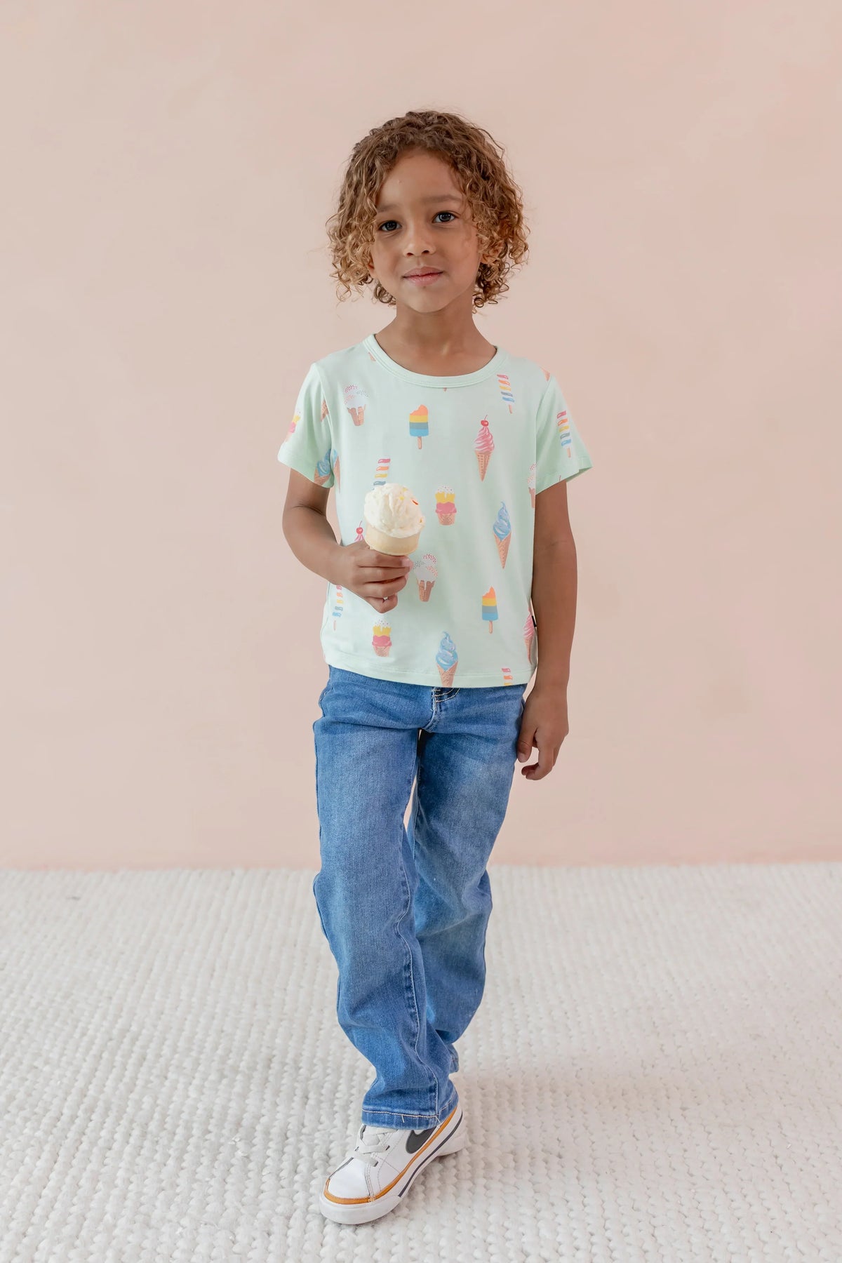 Toddler Basic Tee in Mint Ice Cream